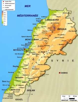 Liban en relief